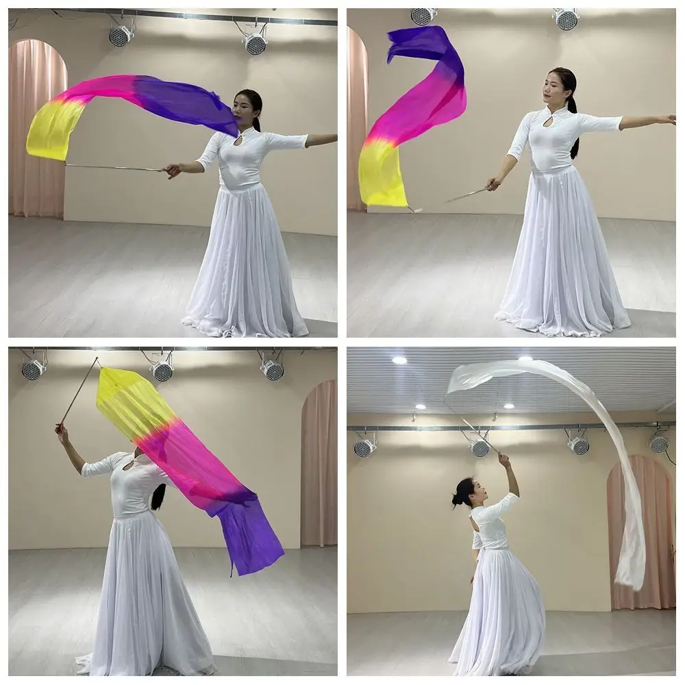 with Telescopic Sticks Belly Dance Accessories Props Scalable Rods Multicolor Colorful Scarves Flag Lightweight Dance Party