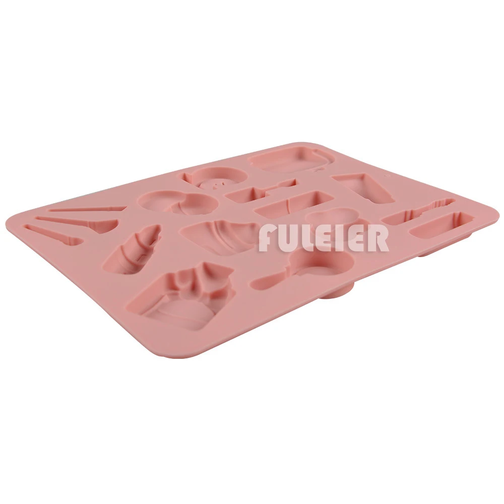 1pcs cosmetic shape silicone cake mold Ladies lipstick eyeshadow chocolate candy mold Baking mold