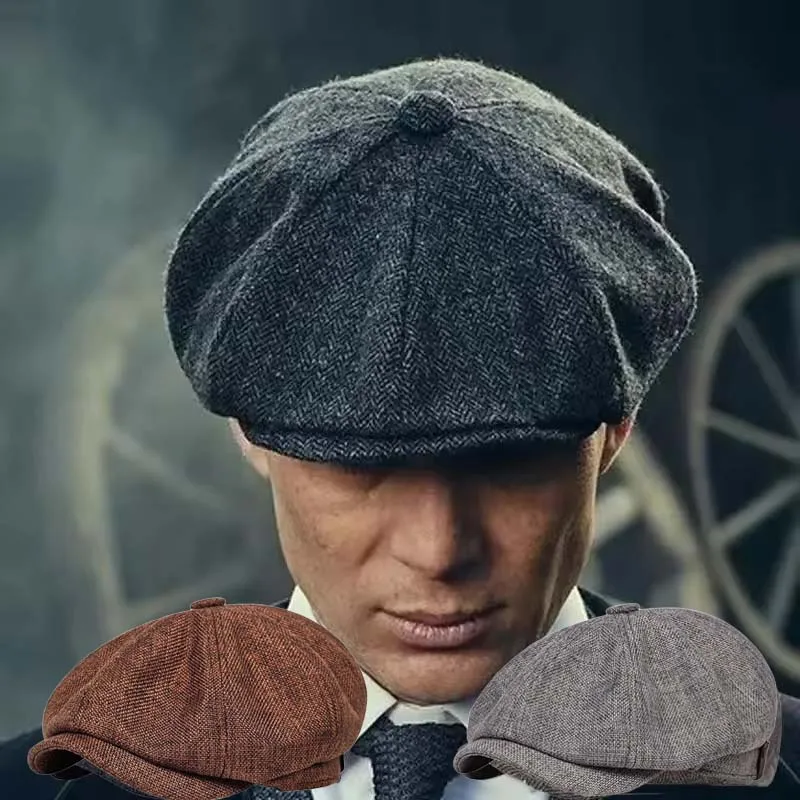 Men Casual Newsboy Hat Spring Autumn Retro Beret Hats Wild Casual
