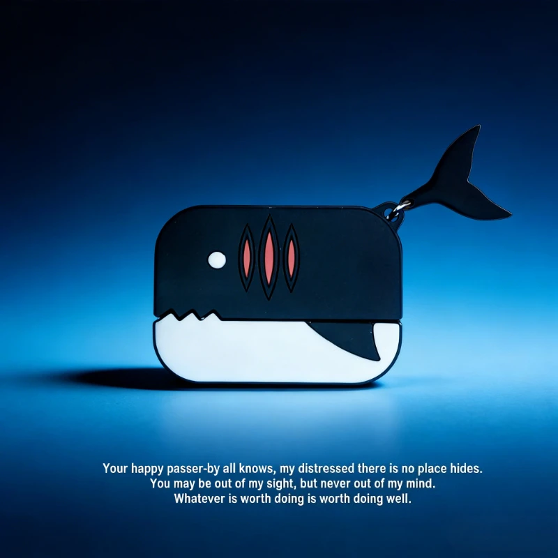 

Suitable for AirPods Pro 2 Silicone Earphone Cover Cute Shark Earphone Protective Cover Custom AirPods 4 Case Accessories Gift
