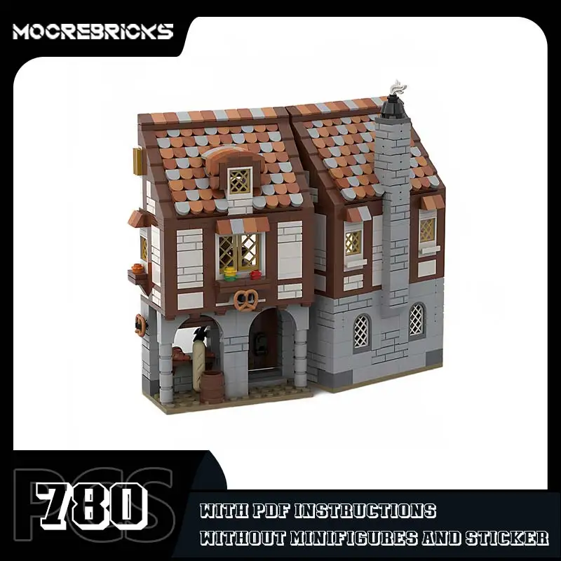 

Creative Expert Medieval Bakery Model Advanced Bricks MOC-169454 Scene Architecture Building Blocks Children's Puzzle Gift