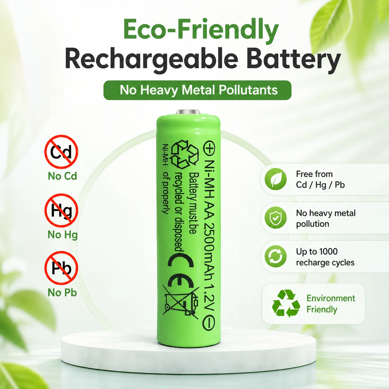 Ni‑MH AA Rechargeable Battery 600mAh 1.2V No.5 Battery For Lawn Lights Garden Lights Toys Craft Decorative Lights
