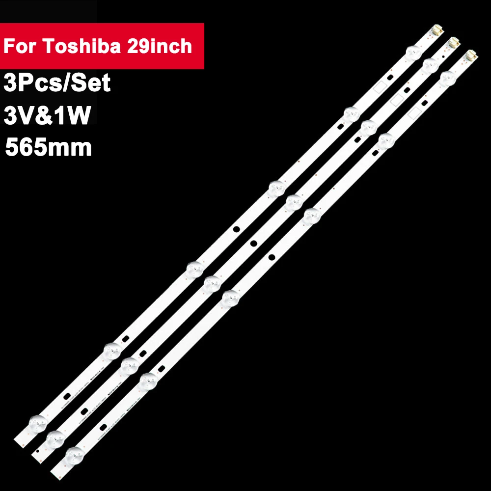 

3V 2W 565mm TV Backlight Strip For Toshiba 29inch SVT290A05_P1300_6LED_REV02_130304 3pcs/Set LED Light Bar 29P1300VT