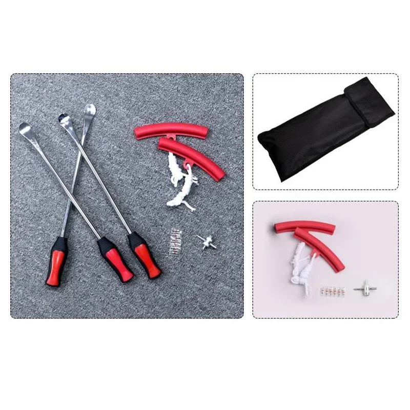 3 قطعة رافعة الإطارات الطويلة أداة ملعقة سيارة دراجة الإطارات تغيير عدة الترابية إطار دراجة ملعقة مكاوي تغيير أداة عدة 2 قطعة كم واقية #6