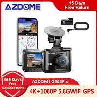 AZDOME Car DVR GS63H Pro 4K UHD Dash Cam 1080P Rear Camera With GPS 5.8GHz WIFI Voice Guidance Night Vision 24H Parking Monitor