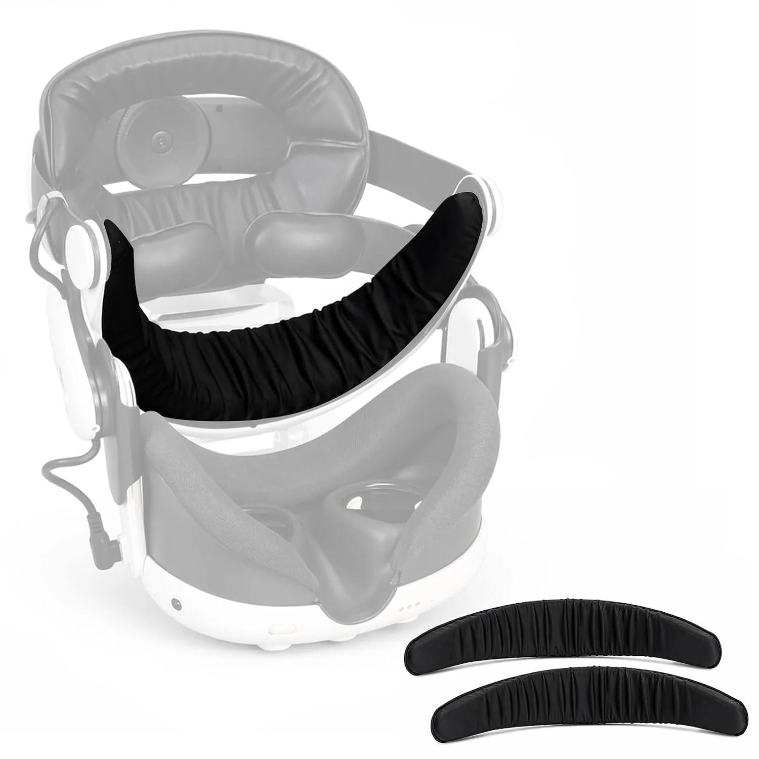 Ice Silk PU Replacement Pad for Meta Quest 2/3/3S Elite Head Strap, Compatible with BOBO VR S3/M3 Elite Head Strap