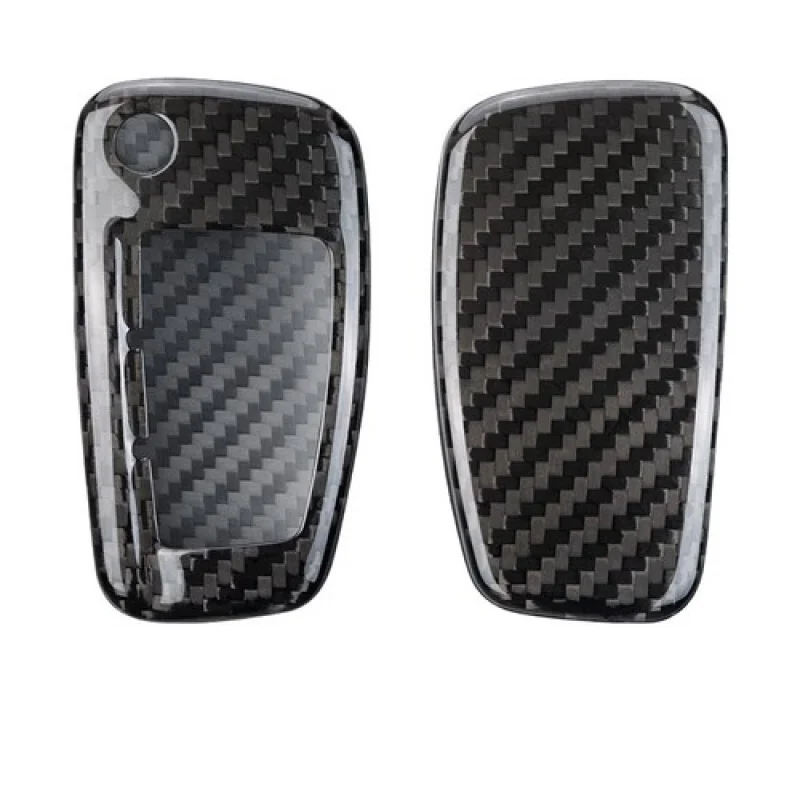 A + ألياف الكربون سيارة مفتاح فوب غطاء ل أودي A1 A3 A8 TT Q5 Q7 A4 A6 A7 RS R8 S6 #5