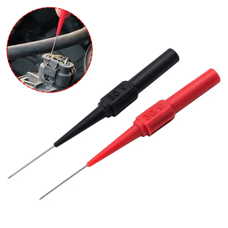2 szt. 4mm Jack miedziany przewód pomiarowy sonda igła testowa ze stali nierdzewnej narzędzia multimetrowe czarny/czerwony do wtyczki bananowej