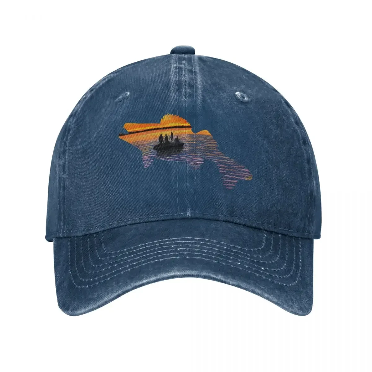 Walleye Silhouette - Lake Life - Blue Grey Baseball Cap birthday Rugby Gentleman Hat Hat Luxury Brand Ladies Men's