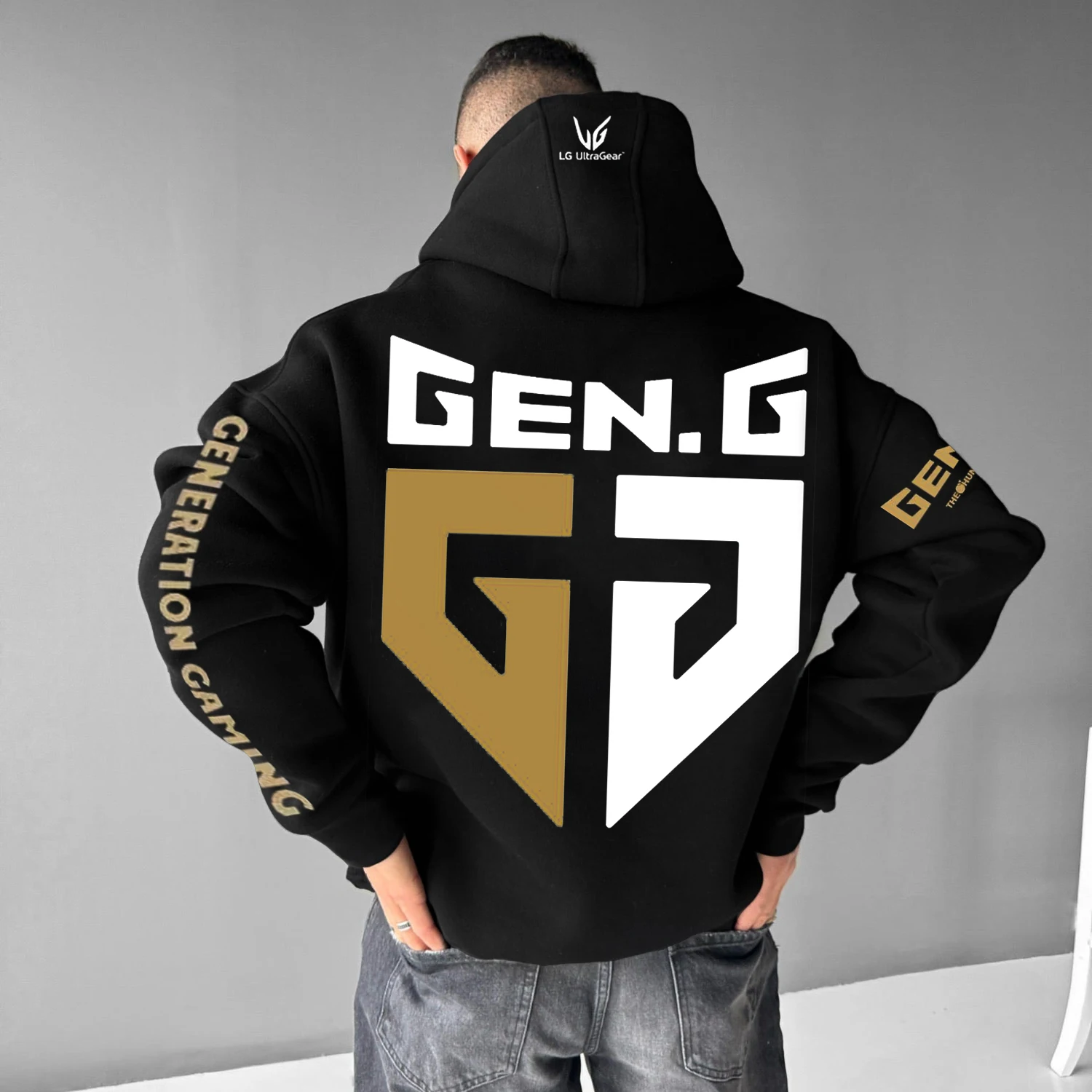 2024 lol campeão das finalidades mundiais GEN G manga longa moletom com capuz impressão 3d de alta qualidade masculino/feminino tamanho universal topo