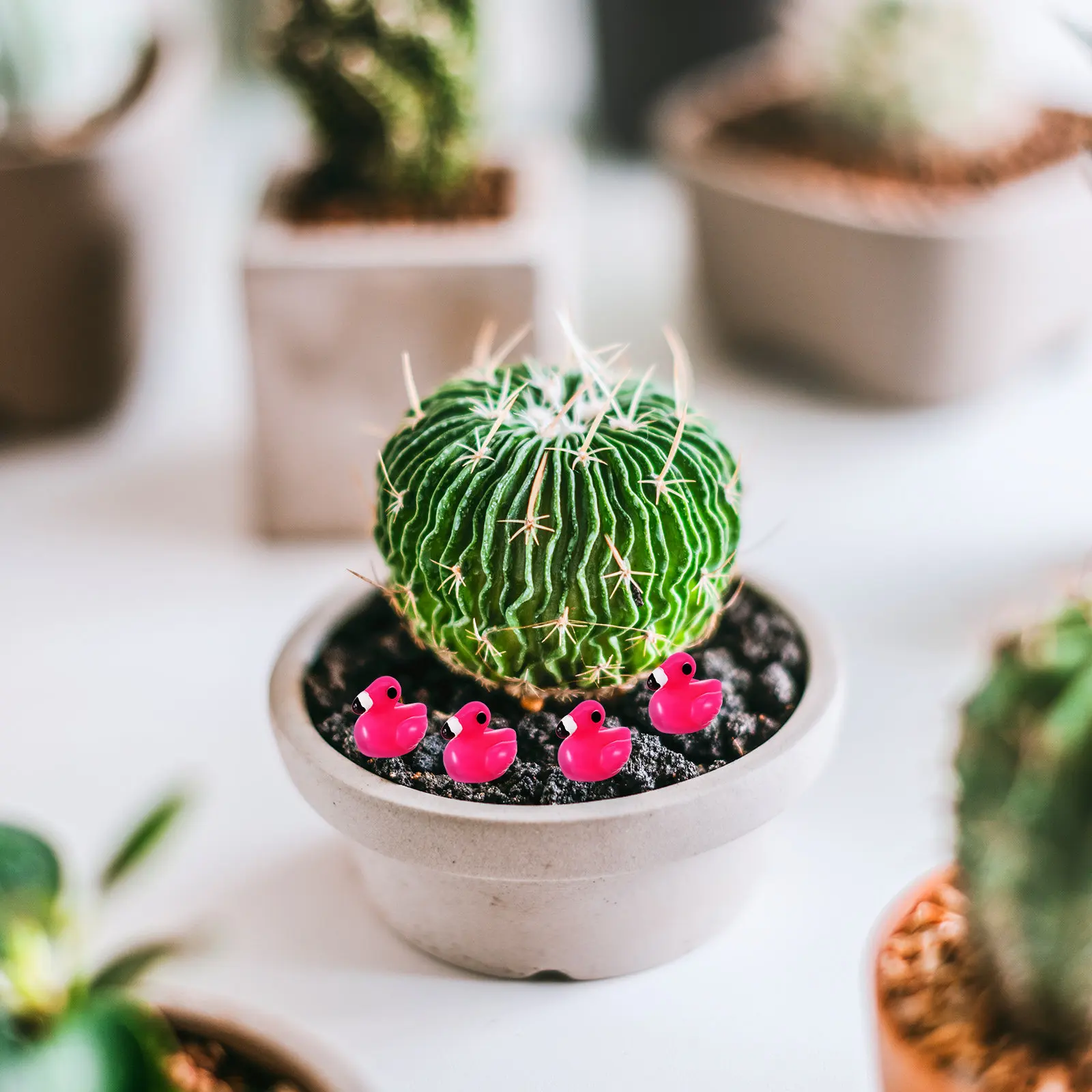 

80 миниатюрных фигурок фламинго из смолы для микросада, украшения стола, уникальные тропические миниатюры