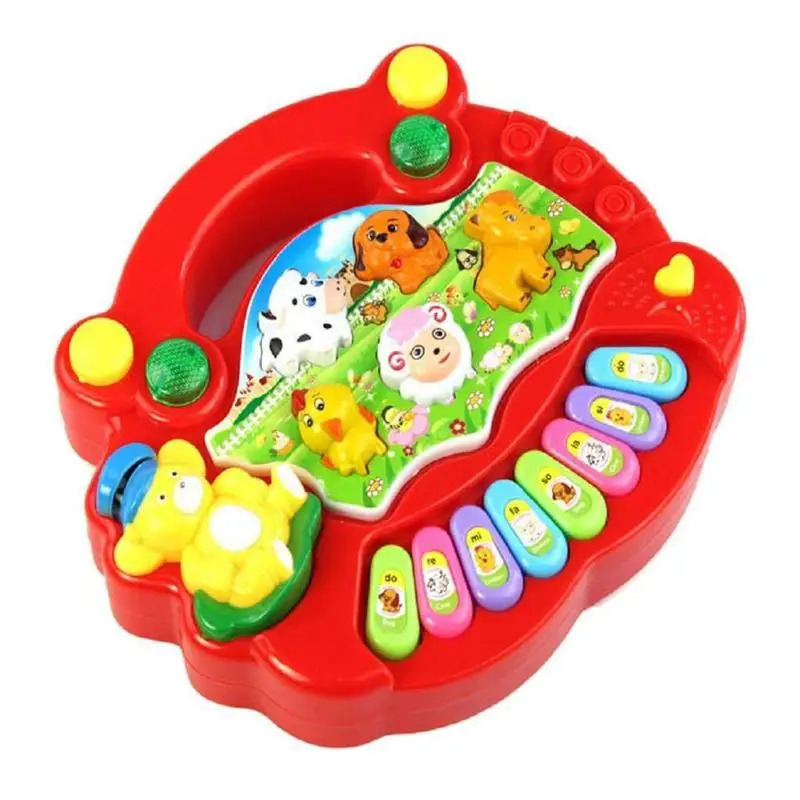 Educação precoce 1 ano de idade brinquedo do bebê animal fazenda piano música brinquedos de desenvolvimento instrumento musical do bebê para crianças & crianças meninos