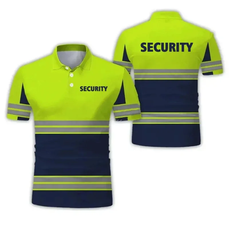 Security  Classic Safety Clothing Polo Shirt Guard Men's Work Uniform Construction Shirts Breathable T Shirts 1PC 3D Printing