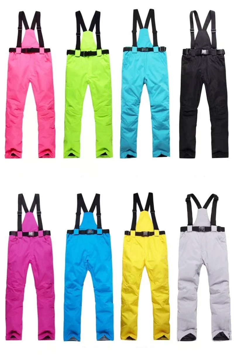 2024 new unisex style ski pants, single board, double board, outdoor detachable straps, thickened warm cotton pants