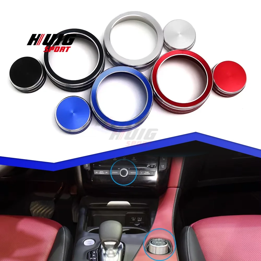 Alloy Car Interior Air Vent Condition AC Volume Knob Switch Button Frame Cover Trim Accessories For Infiniti Q50 2021 2022 2023