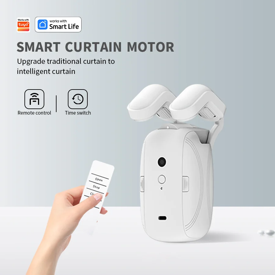 Tuya Smart For Home Curtain Opener Electronic Rome T/U Track Curtain Motor Robot Remote Button Control Automatic Curtain Opener