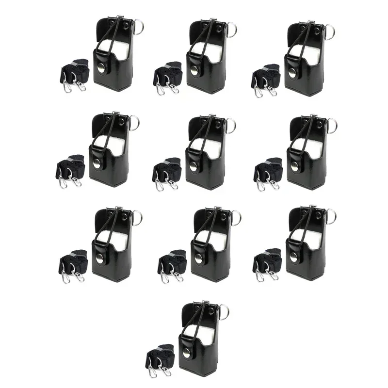 Lot 10PCS Black Hard Artificial Leather Case Holster Belt Clip for Motorola GP328 Plus GP328Plus GP388 GP344 GP638+ Radio