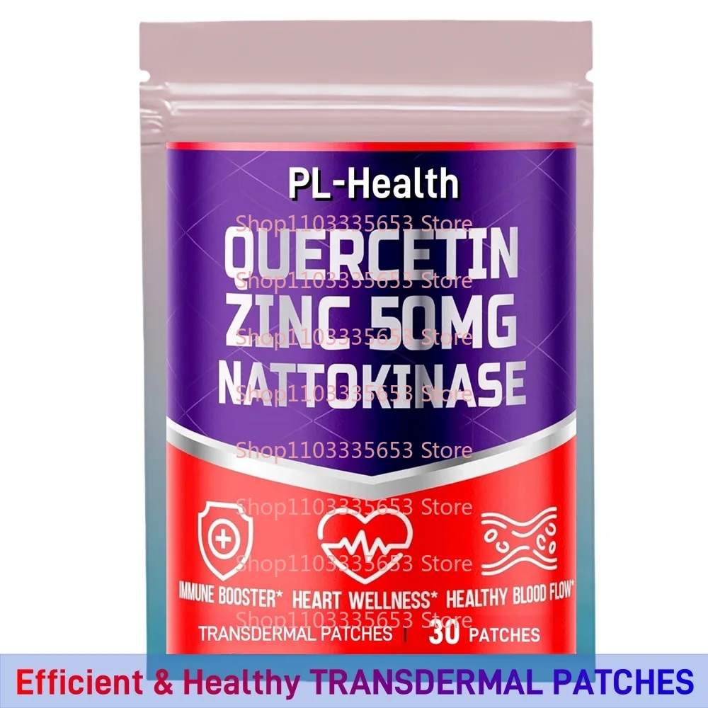 30 Patches Zinc Quercetin Transdermal Patches Immune Support with VIT C VIT D3 Bromelain  Turmeric Ashwagandha