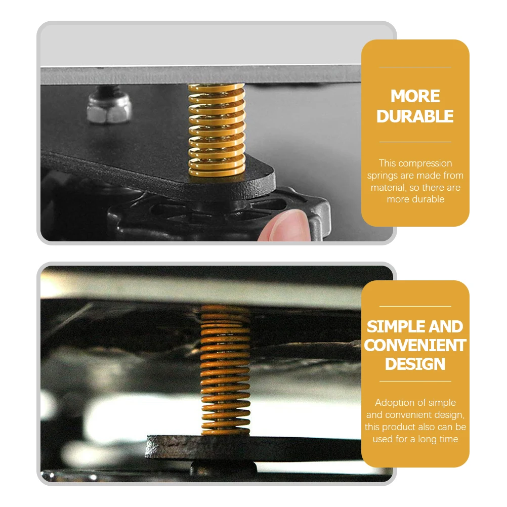 

12 Pcs Steel Retainer Springs Silver 3D Printer Leveling Accessories Hot Bed Compression Springs Light Load Heater Bed