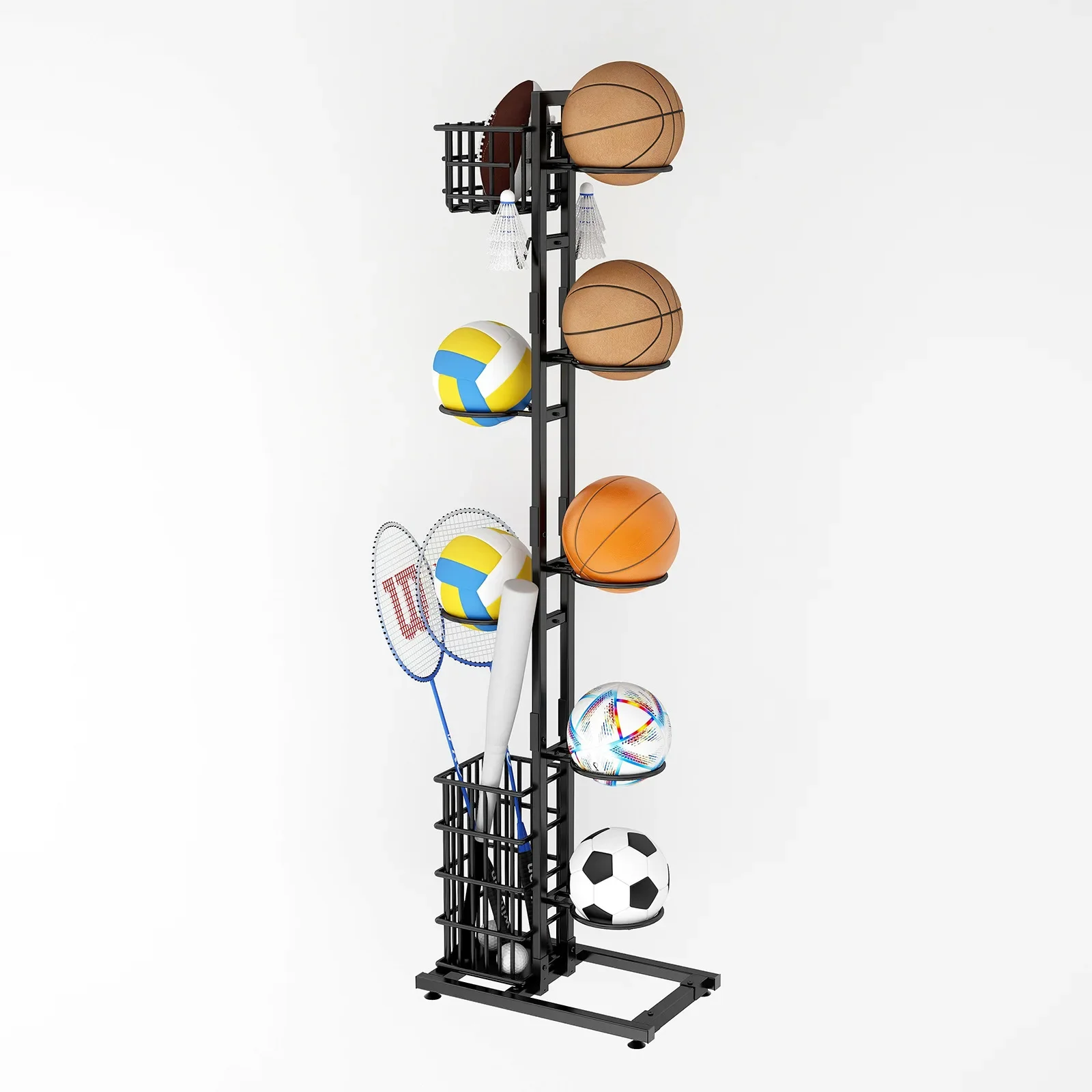 Basketball rack household sports equipment racket football storage rack multi-functional display