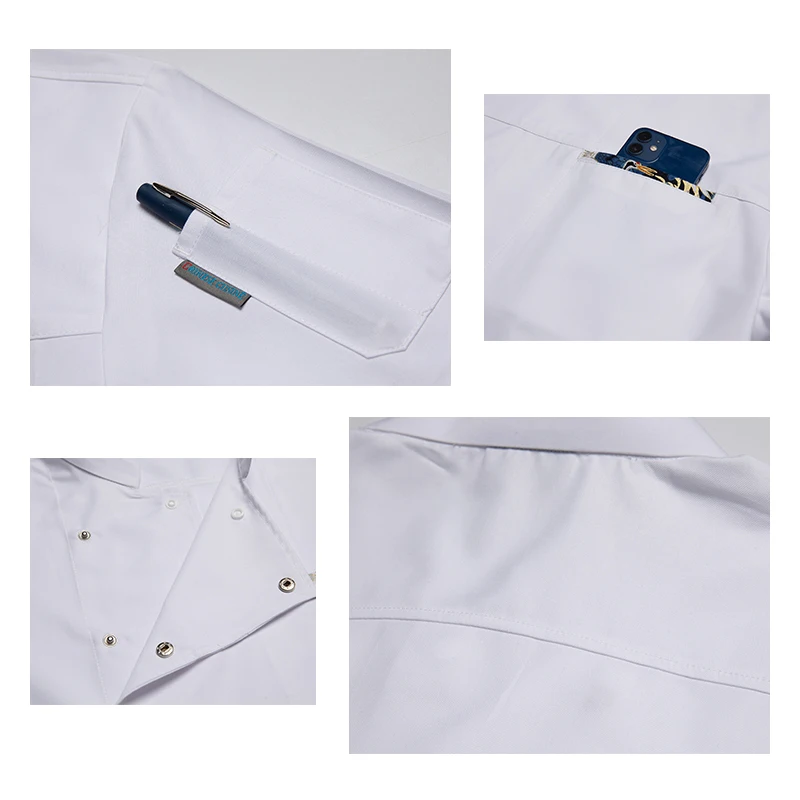 Uniforme de Chef de restaurante para hombre, camisa de camarero de Hotel, servicio de Catering, chaqueta de cocina, ropa de trabajo de panadería