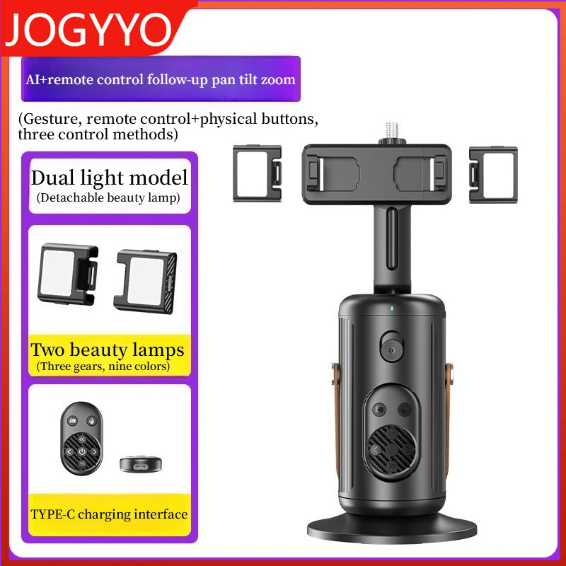 

Selfieshow Gimbal 360° Rotation AI Automatic Tracking Shooting Stabilizer Detachable Phone Clip Mini Selfie Stick PhoneHolder