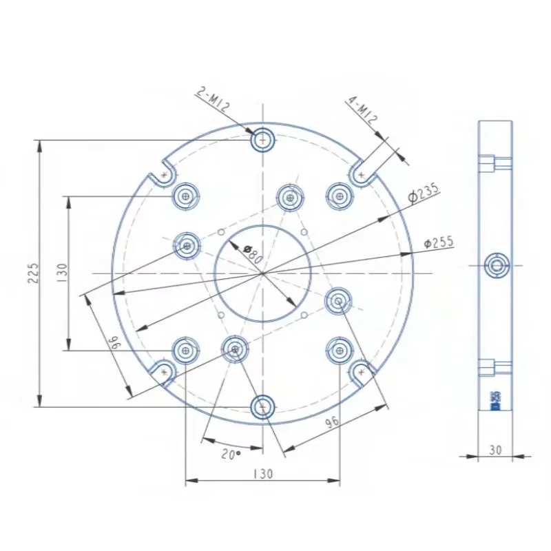 Manual Through-Hole Zero Point Clamping Precision Type TO96130-255 Self-Centering