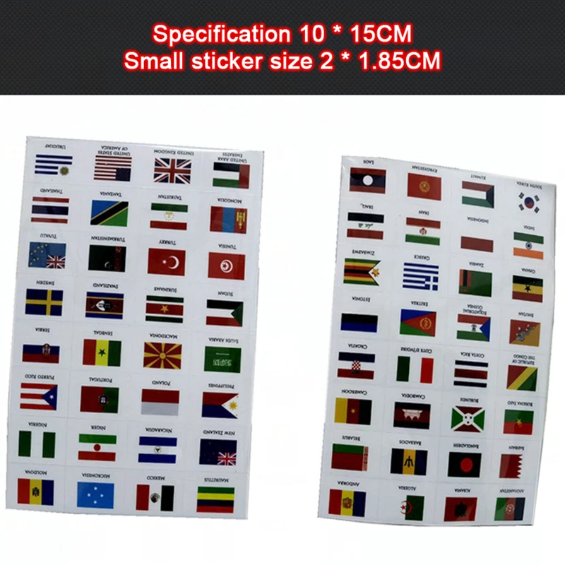 192 Countries 6 Sheets World Flag Stickers Self-Adhesive World Country Planner Travel Stickers Face Stickers For Journal Party