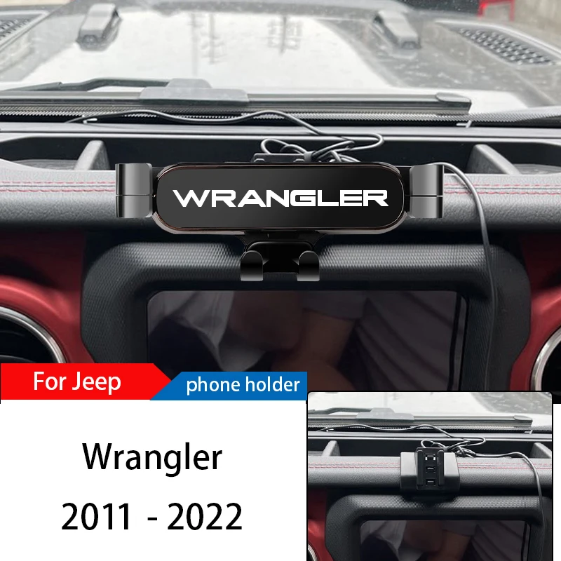 Car Phone Holder Mount Stand For Jeep Wrangler 2011-2022 Adjustable GPS Navigation Mobile Phone Bracket Car Lnterior Accessories