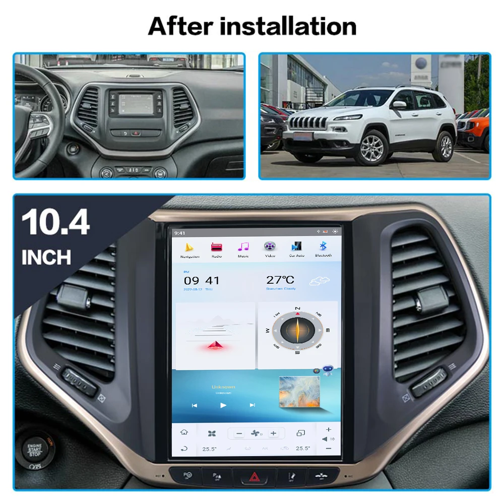 

Автомобильный радиоприемник с вертикальным экраном Android 13 для Jeep Grand Cherokee 2014-2018, мультимедийный видеоплеер Carplay DSP Auto 2 Din, головное устройство