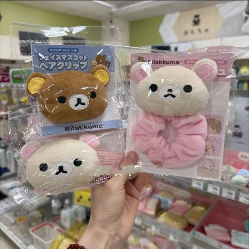 Süße Rilakkuma-Haargummis, Cartoon-Plüsch-Haarbänder, elastische Haarbänder für Mädchen, Zopf- oder Dutt-Haarschmuck, Haar-Accessoires, Spielzeug, Mädchen-Urlaubsgeschenk