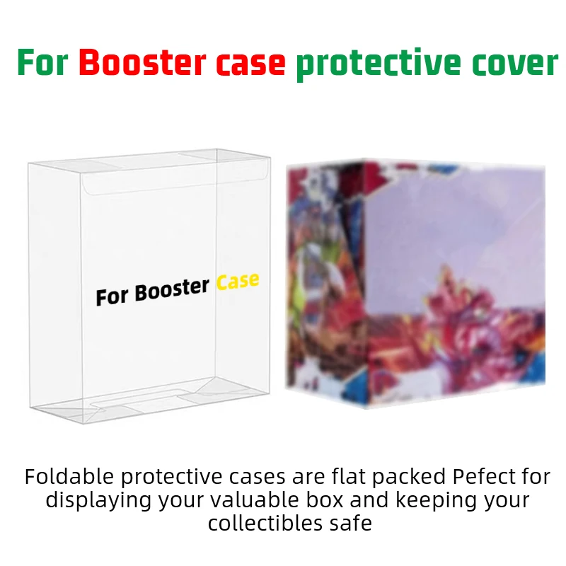 5pcs /10pcs Clear Plastic Display Box for Booster Box, English Booster Box Case Display Protectors Convenient Stackable Storage