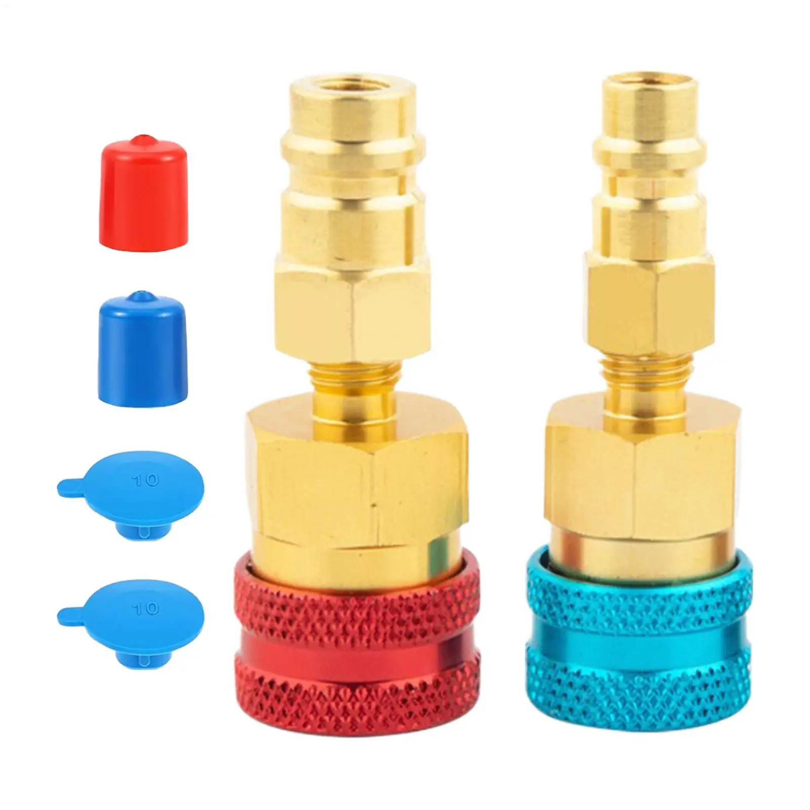 2PCS R1234yf Quick Coupler Set High/Low Side AC Adapter Fittings R1234yf to R134a Conversion Connector for Car AC Recharge ﻿