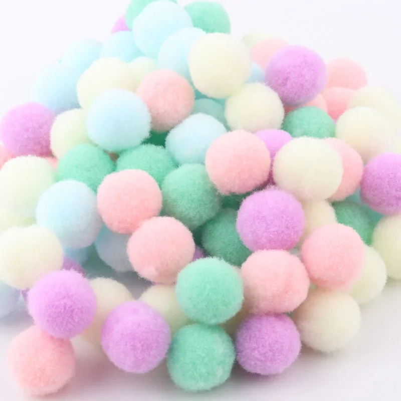 Pompoms Fluffy Soft Plush 2cm Big Pompom 20mm Colorful Pompones Ball For Kids DIY Handcraft Craft Materials Decoration 20g