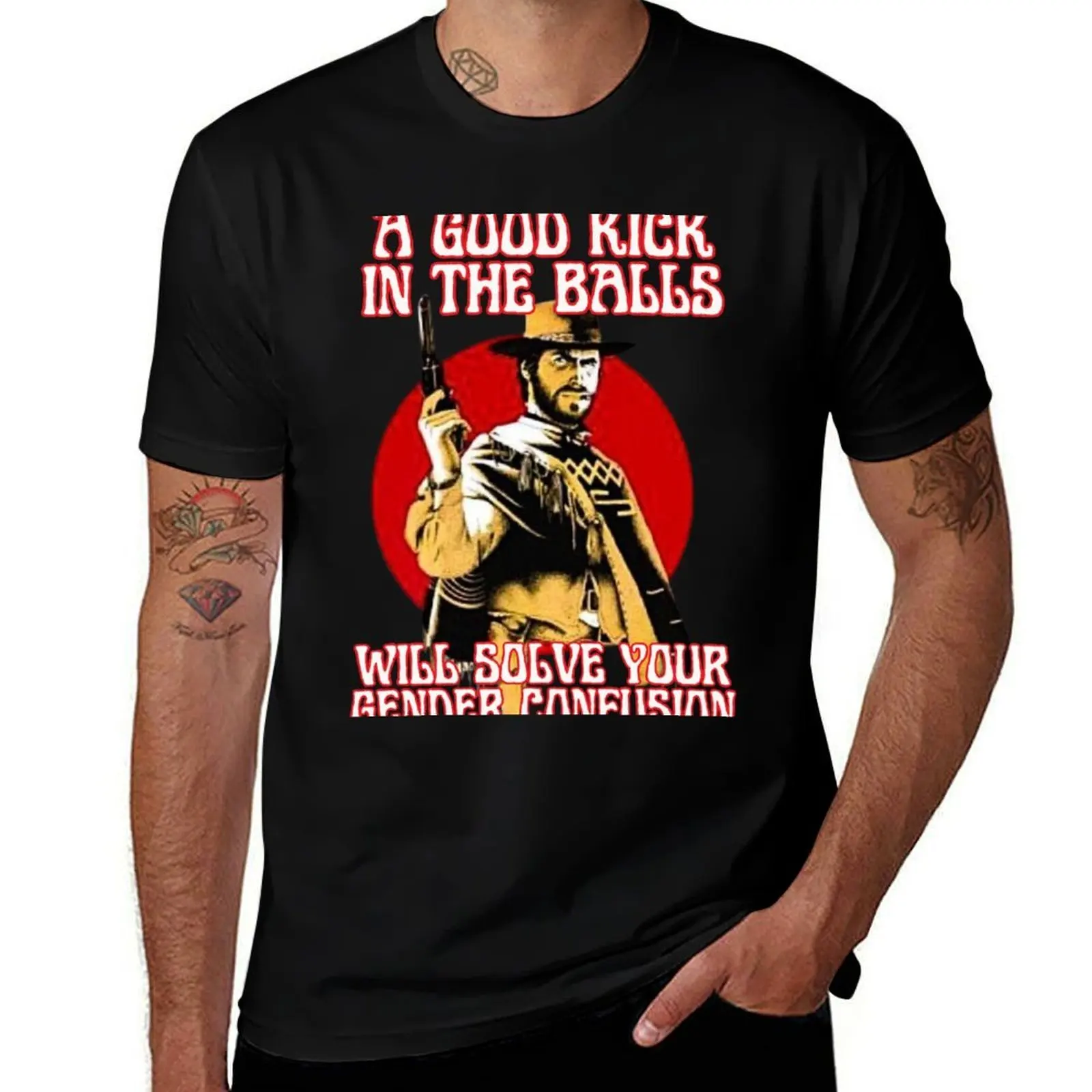 A good kick in the balls will solve your gender confusion T-Shirt Work Utility Short Sleeve Shirt T-Shirt