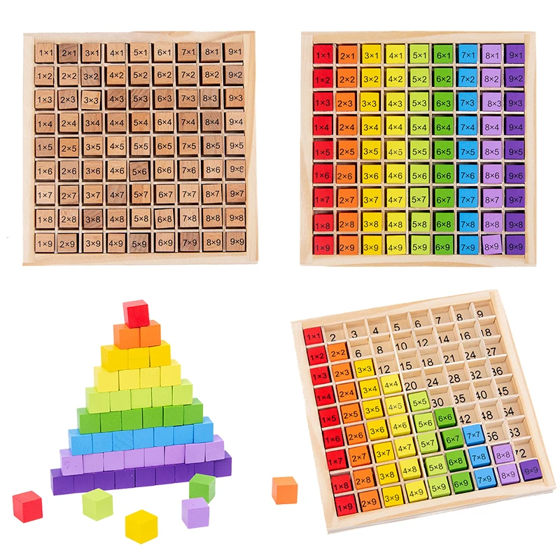 Montessori Educational Wooden Toys For Children Baby Toys 99 Multiplication Table Preschool Math Arithmetic Teaching Aids Gift