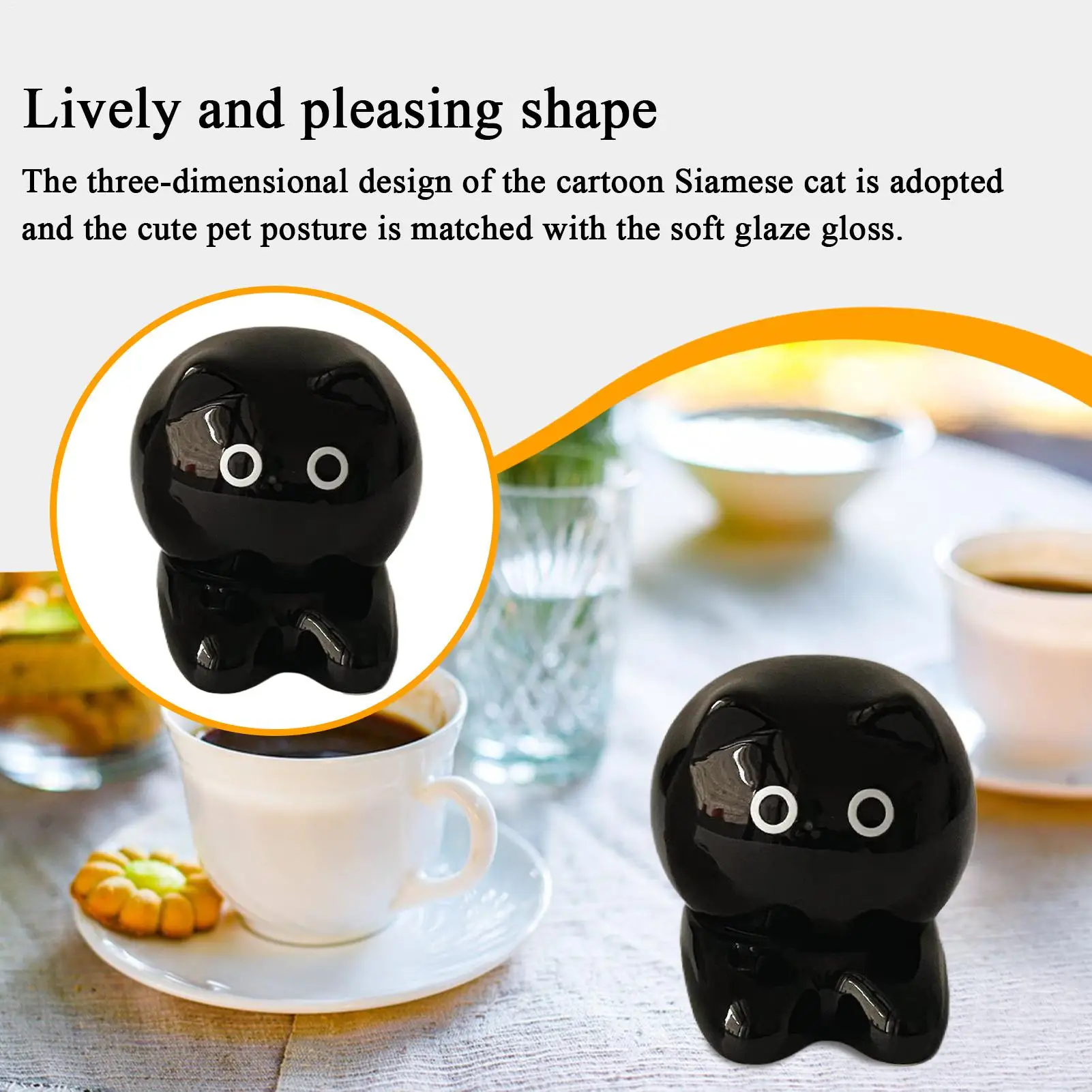 

Tooth Pick Holder Dispenser Toothpick Holder Cat Collectible Figurines Ceramic Case Storage Container Cute Decor Cat Figurines