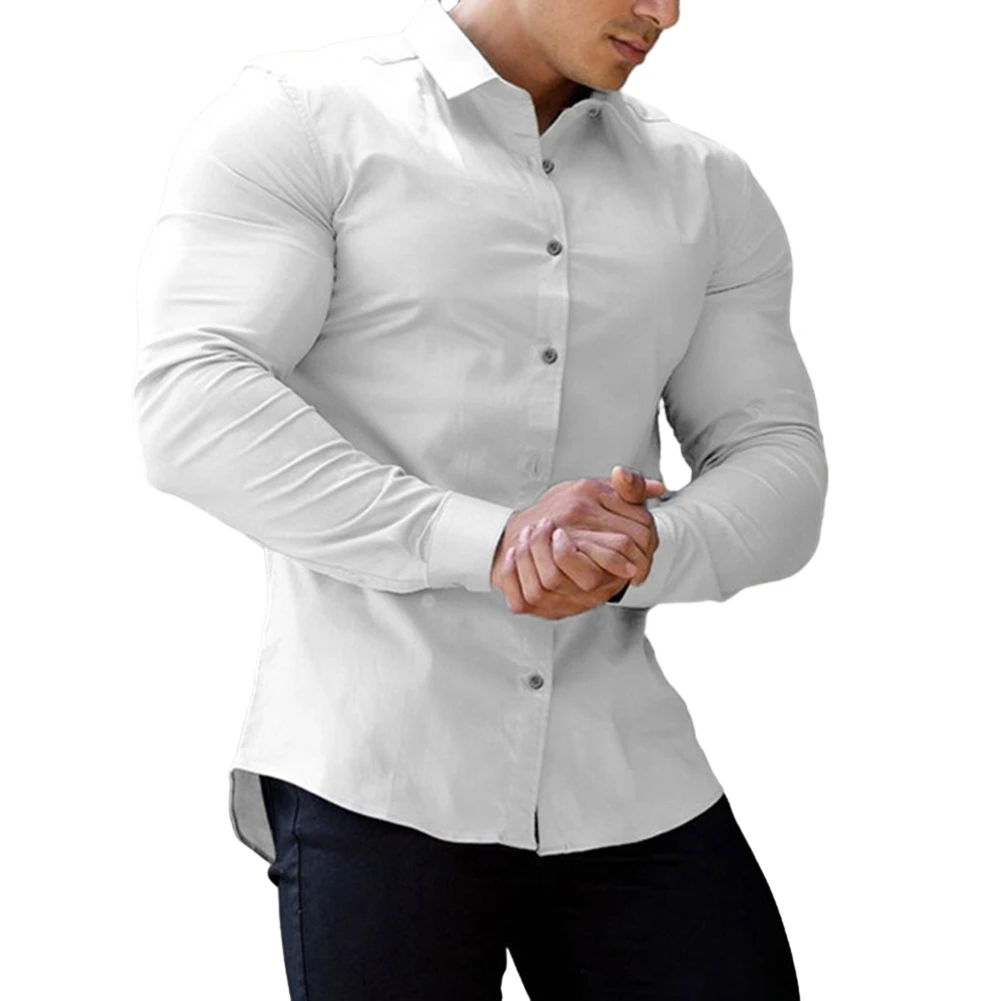 

Mens Dress Shirt Shirt Daily Office Solid Color Shirt Brand New Button Tops Comfortable Soft Shirts For Business