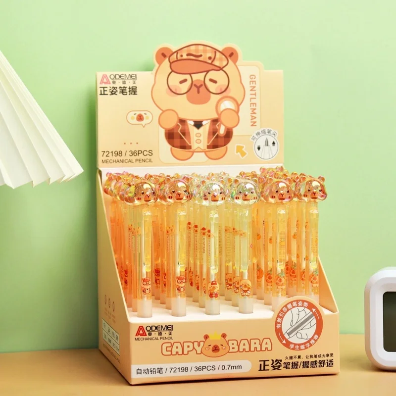 

36pcs/lot Kawaii Capybara Mechanical Pencil Cute 0.5MM/0.7MM Drawing Writing Automatic Pen School Office Supplies
