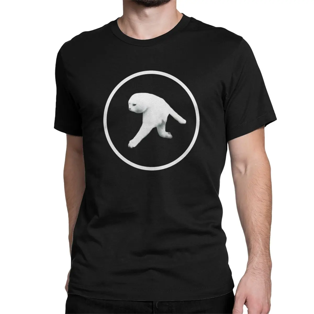 Camisetas divertidas Aphex Twin de dos patas de gato para hombre, Camiseta de algodón puro con cuello redondo, camisetas de manga corta, ropa recién llegada