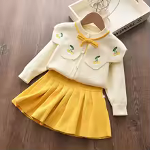 Bear Leader Baby Girl Clothes Set Sweet Outfits Autumn Winter Kids Girls Long Sleeve Knitted Embroidery Sweater + Skirt 2pcs Set - Image 2