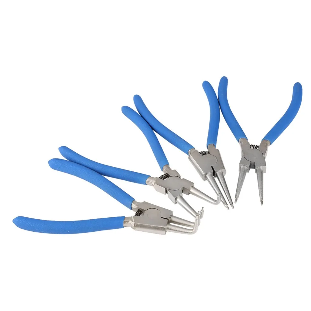 4 Teile/los Interne Professionelle Externe Gerade Gebogen Sicherungsring Snap Ring Zange Werkzeuge Zubehör Set 7 zoll Neue