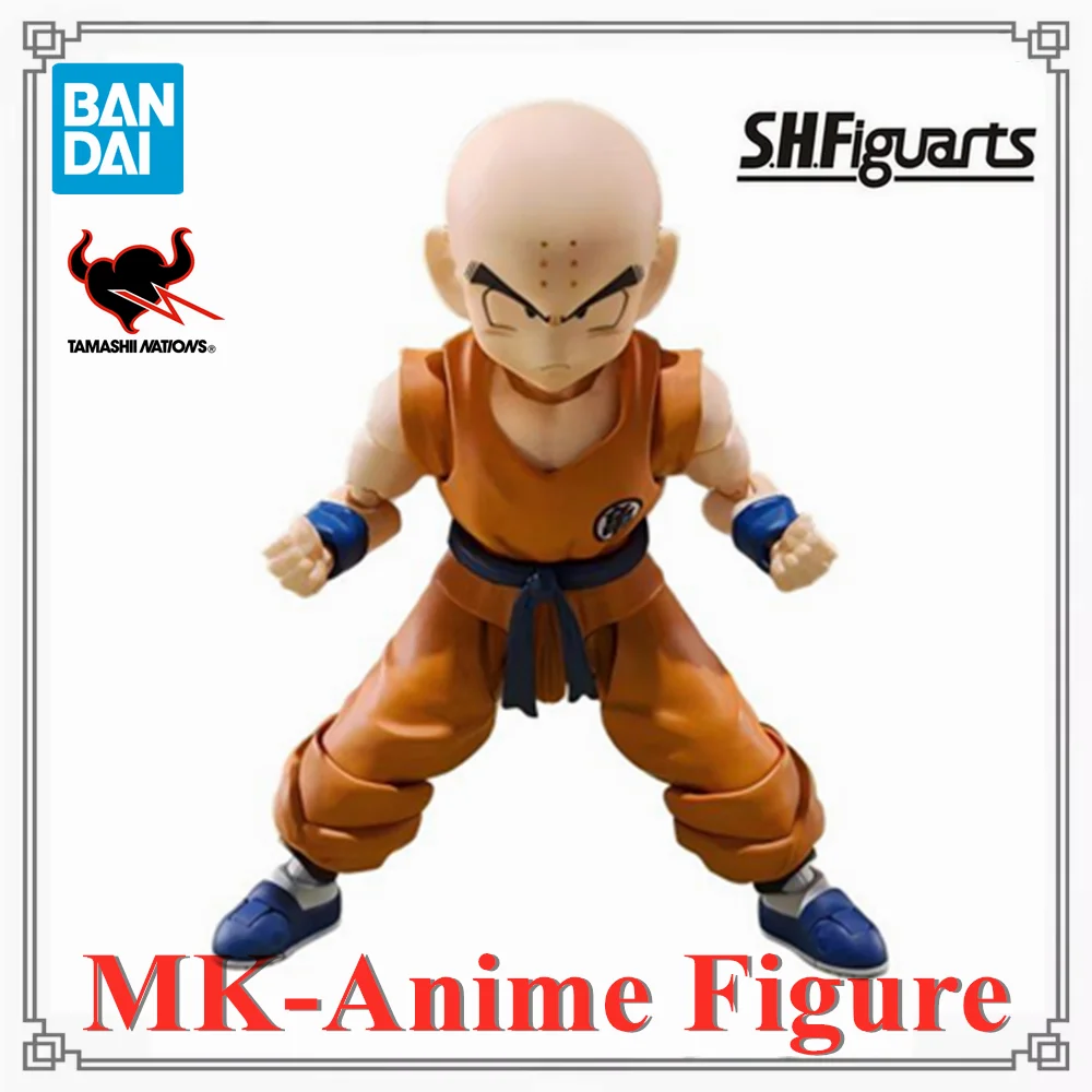 

Original BANDAI SHF Dragon Ball Z The Strongest Man on Earth Krillin Anime Action Figures Model Figurine PVC Toys