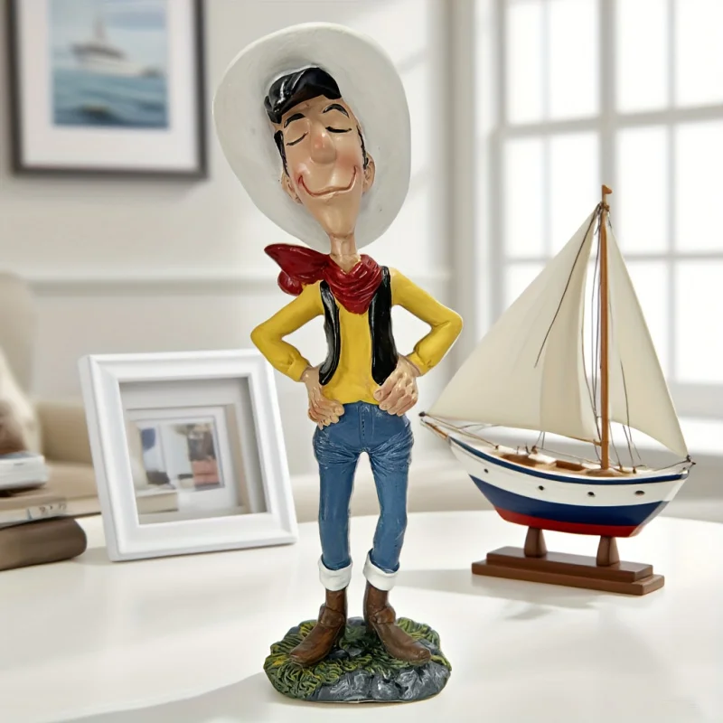 Cowboy-Statue-Ornament, Figuren-Skulptur-Dekoration, Dekoration für Zuhause, Wohnzimmer, Schlafzimmer, Arbeitszimmer, Büro, Schreibtisch, Ornamente, Kunsthandwerk