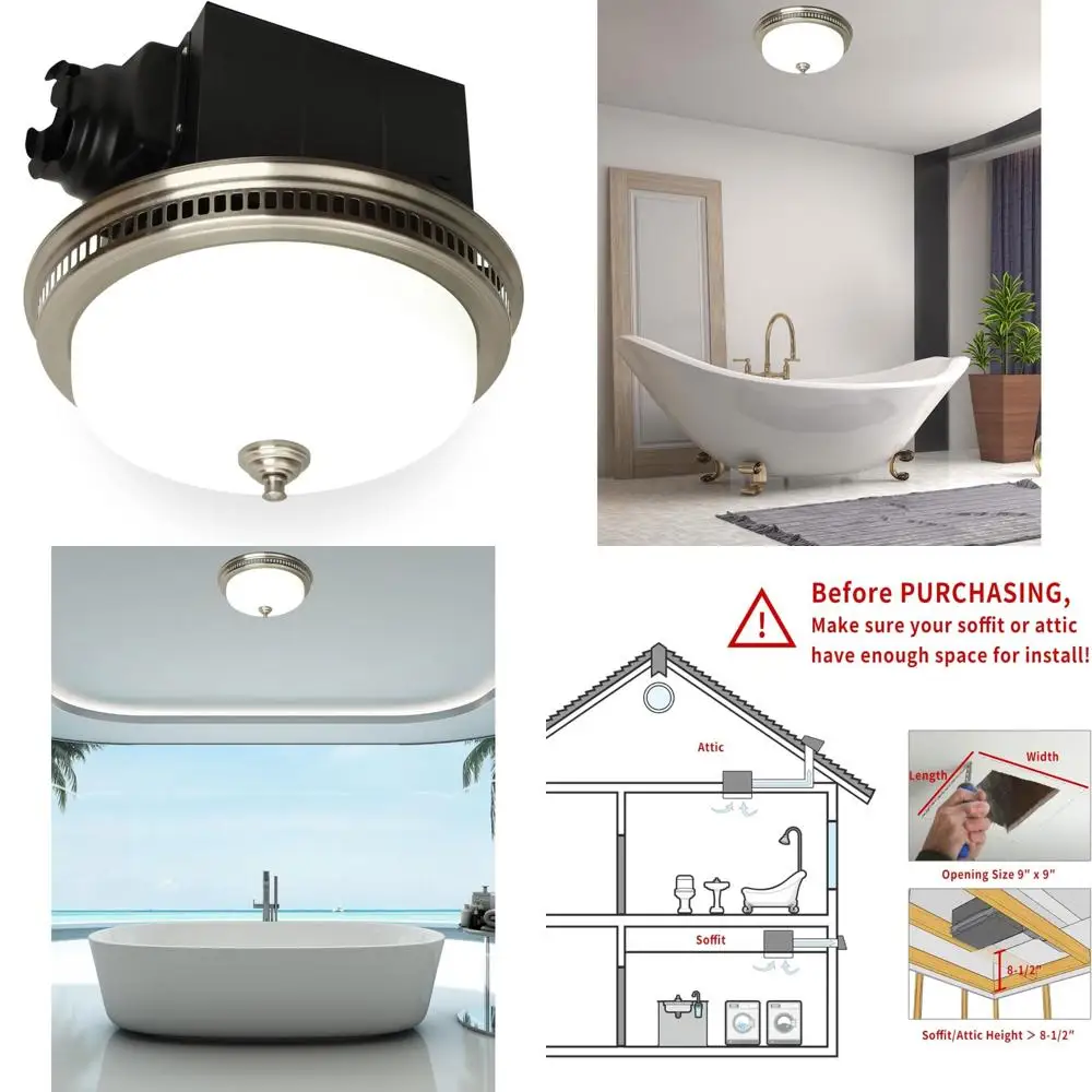 

Ультра тихий вытяжной вентилятор для ванной комнаты 110CFM с подсветкой и ночником, 1,5 сторон, гарантия 3 года