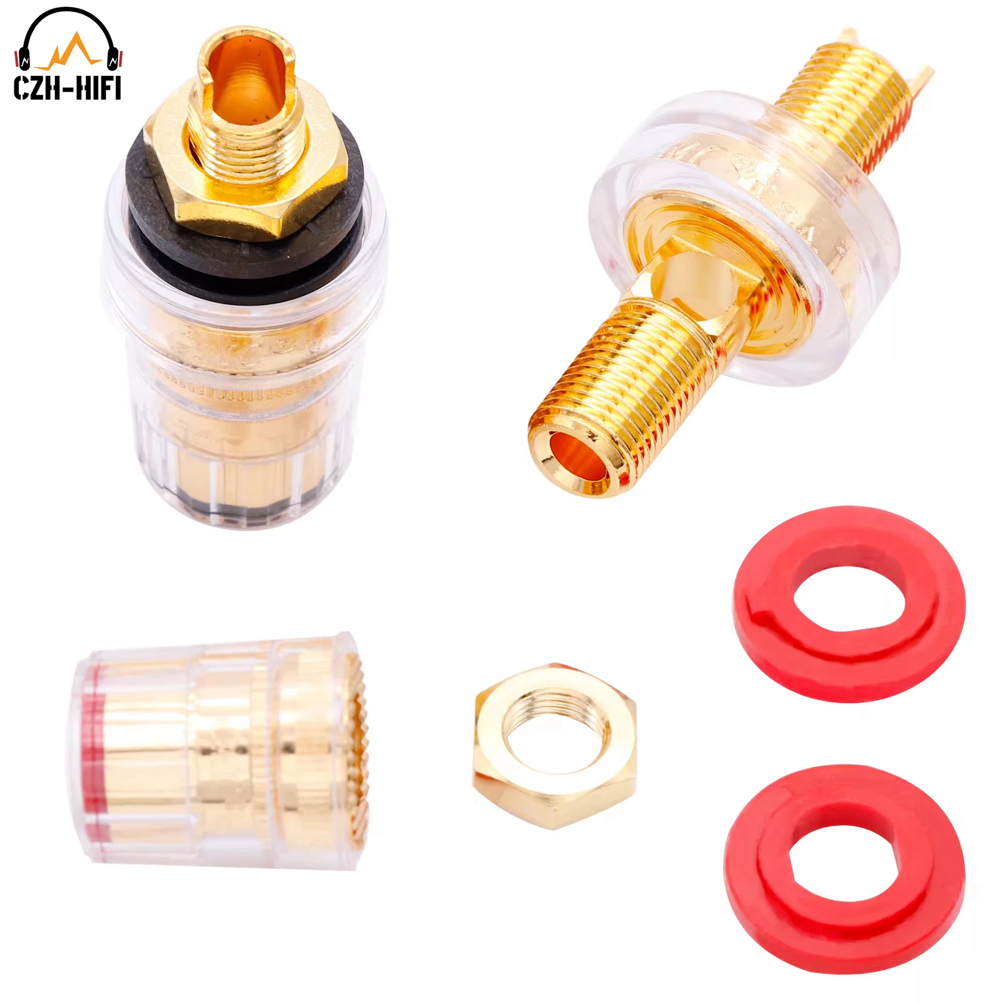 1 paio CMC 858L-G amplificatore Audio in ottone placcato oro di fascia alta Binding Post spina a Banana Jack connettore presa terminale altoparlante HiFi