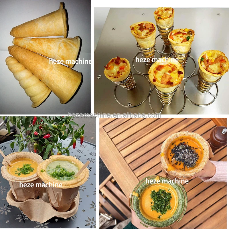 Rvs Krokante Ijsje Making Machine Set Pizza Kegel Making Machine Bladerdeeg Gebak Voormalige Deeg Kegel Pizza Machine