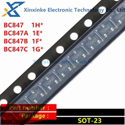 100PCS/3000PCS BC847 1H* 1HW BC847A 1E* 1EW BC847B 1F* 1FW BC847C 1G* 1GW SOT-23 45V 100mA SMD Transistor New Original