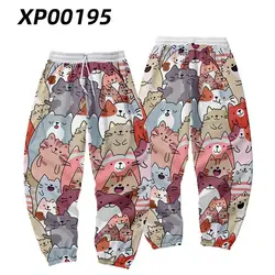 Men Cute Cats Print Pants Multi-Pocket Sweatpants Streetwear New Hip Hop Men Casual Joggers Pants Cargo Pants