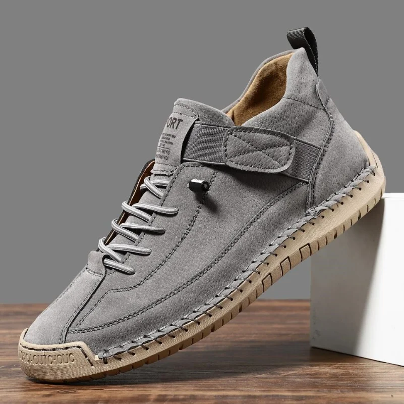 

Handmade Leather Men Shoes Casual Slip On Loafers Breathable Leather Shoes Men Flats Fashion Moccasins Tooling Shoes Plus Size